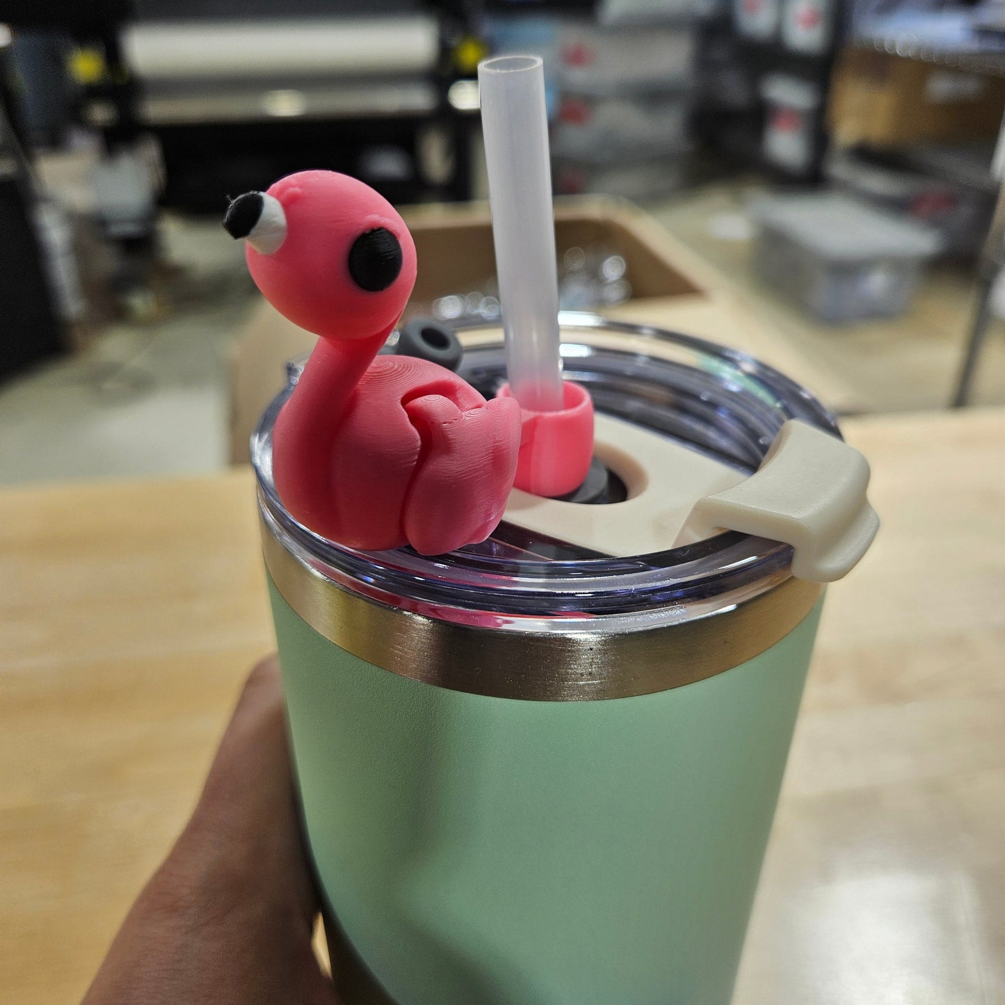PINK FLAMINGO STRAW BUDDY