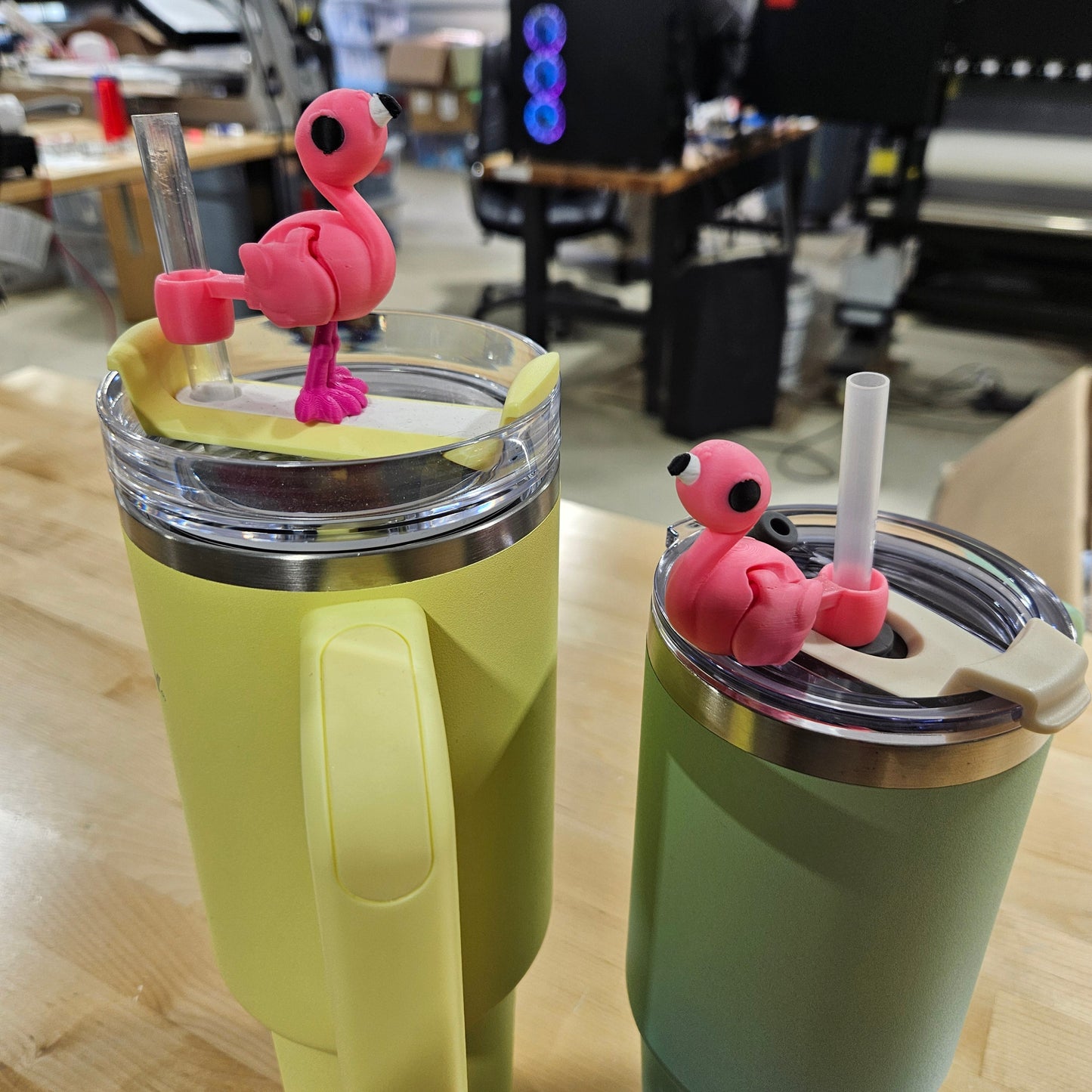 PINK FLAMINGO STRAW BUDDY
