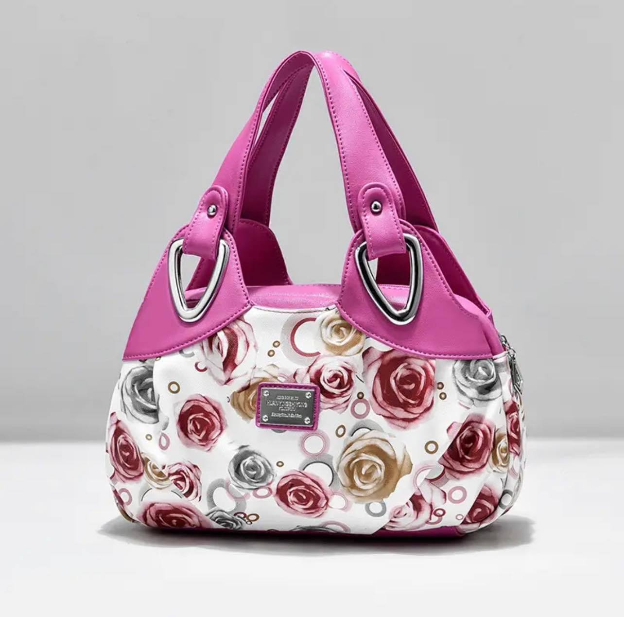 Stylish Floral Purse with Pink Contrast