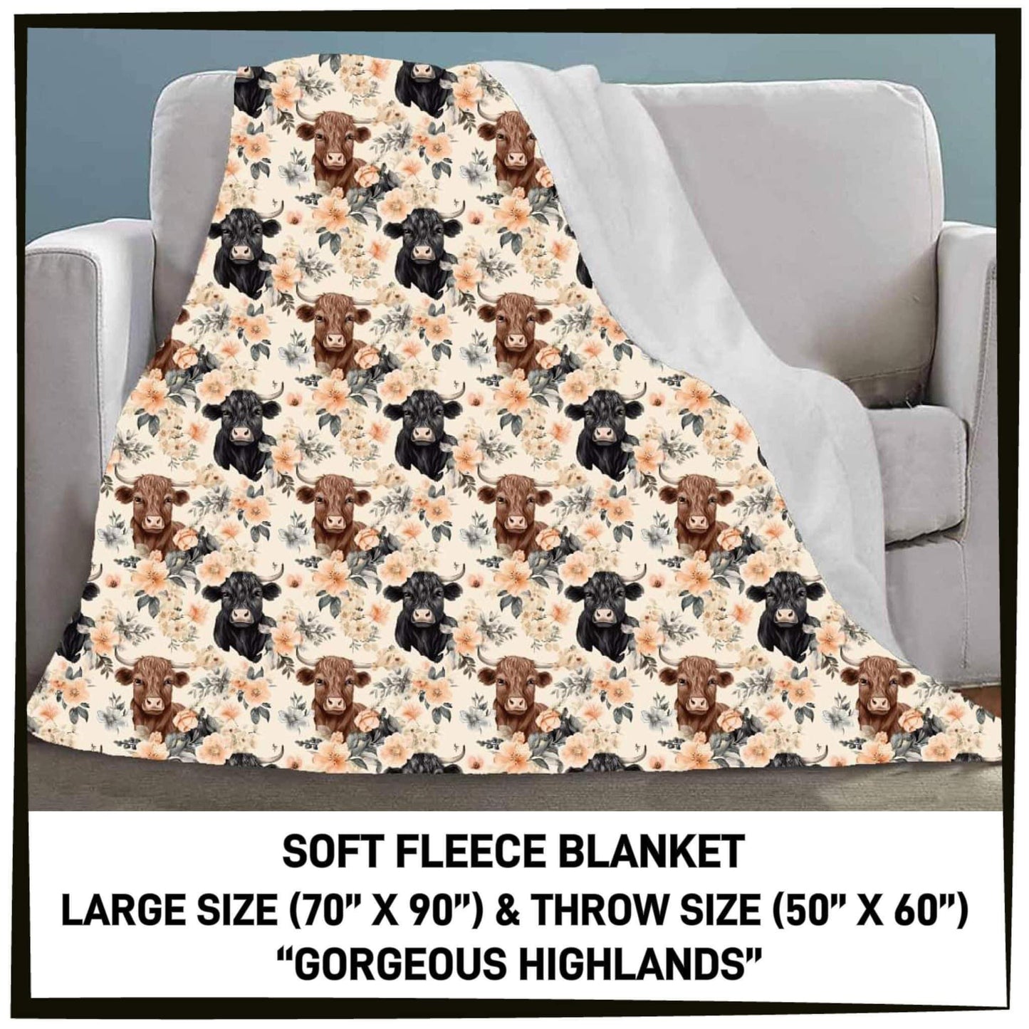 GORGEOUS HIGHLANDS FLEECE LARGE SIZE BLANKETS