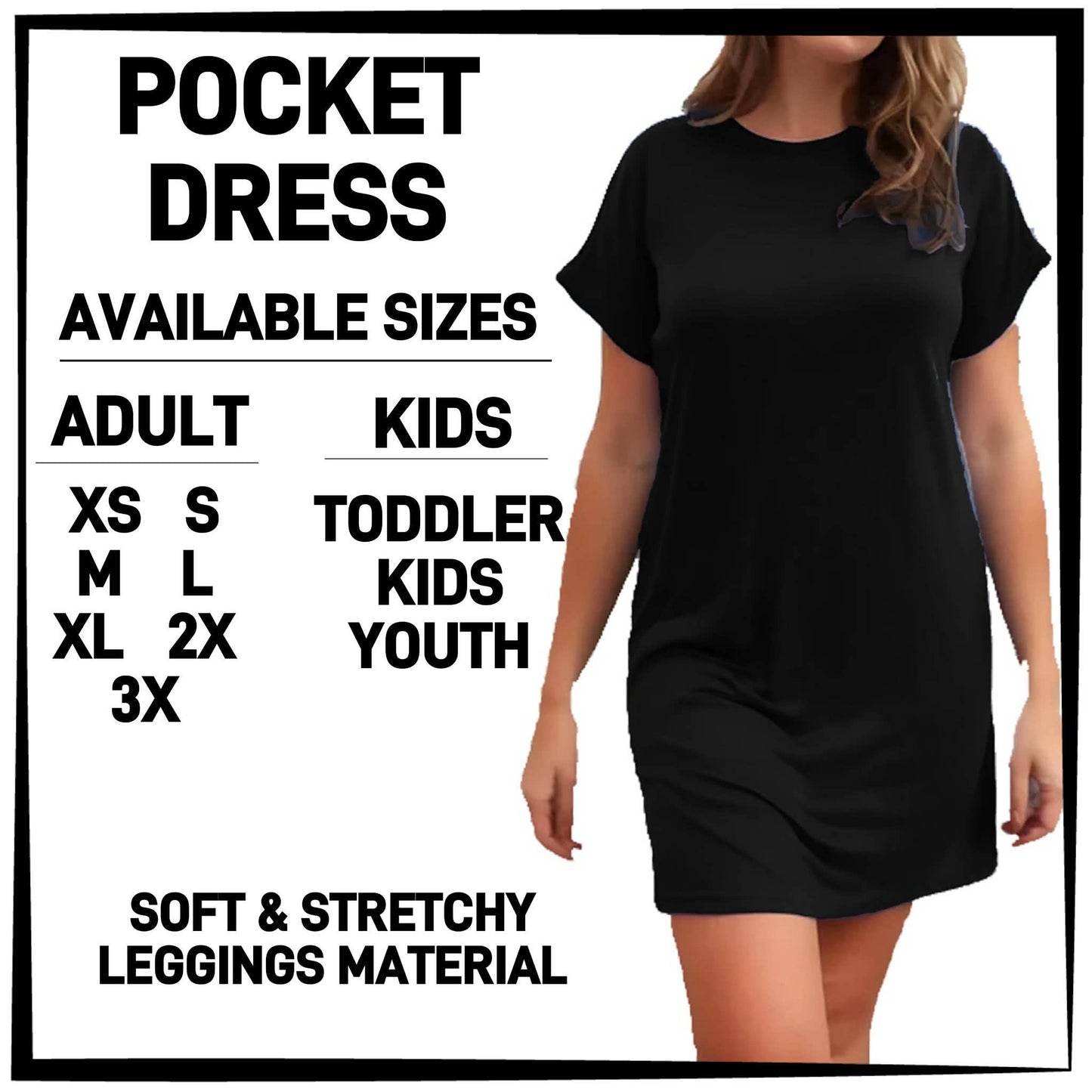 SO3S - (Adult) Solid Color Short Sleeve Pocket Dress - Preorder Closing 3/10 ETA: Mid-May