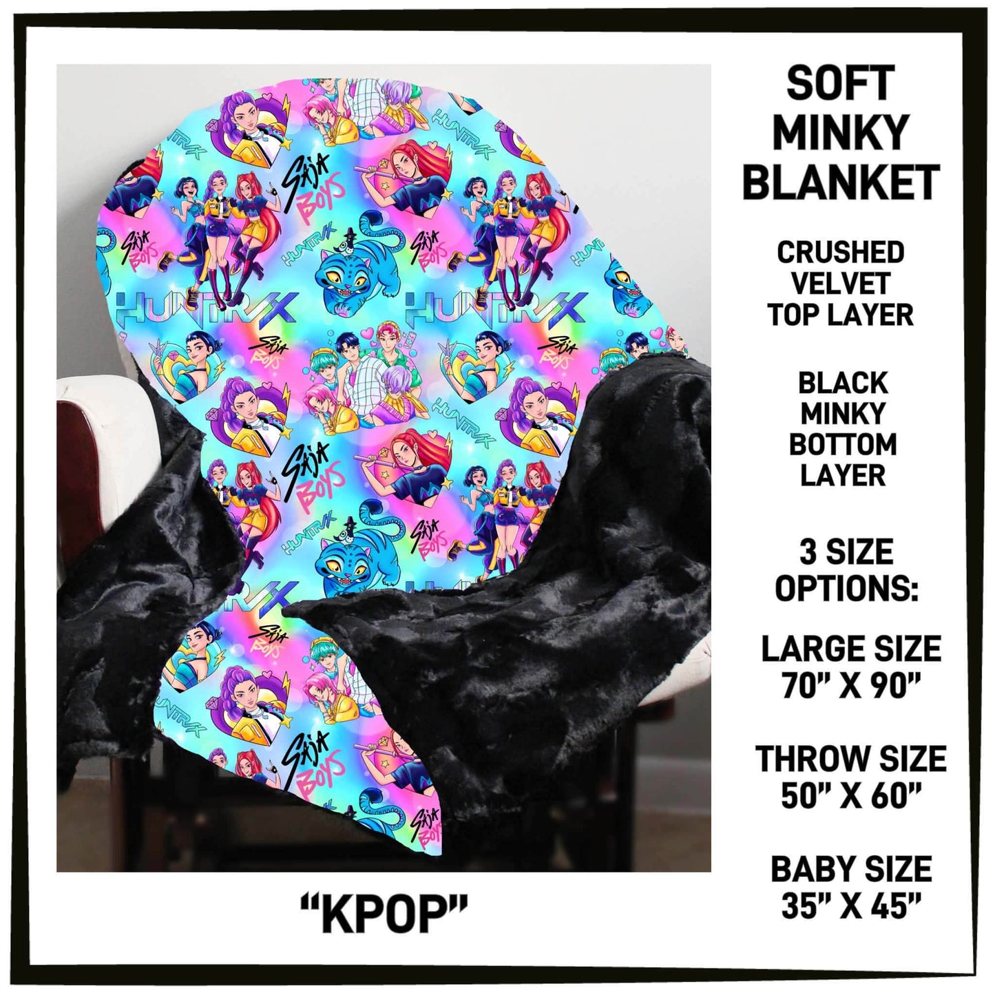 MI8B - KPop Minky Blanket - Preorder Closing 7/15 ETA: Late Sept