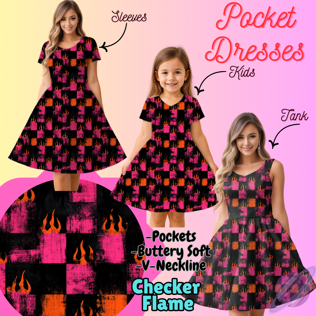 CHECKER FLAME-POCKET DRESS PREORDER-CLOSING 3/16