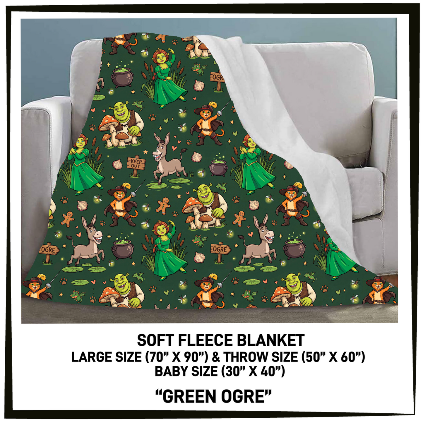 FC7B - Green Ogre Fleece Blanket - Preorder Closing 8/26 ETA: Late Oct