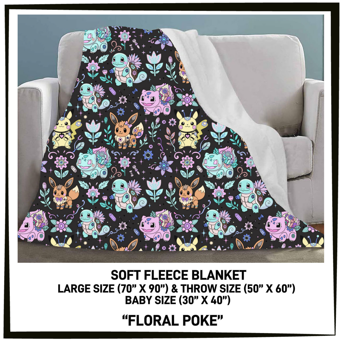 FC7B - Floral Poke Fleece Blanket - Preorder Closing 8/26 ETA: Late Oct