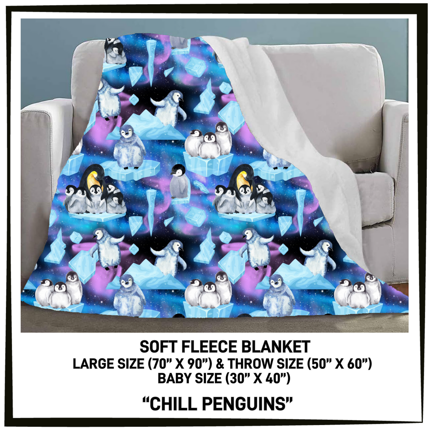 FC7B - Chill Penguins Fleece Blanket - Preorder Closing 8/26 ETA: Late Oct