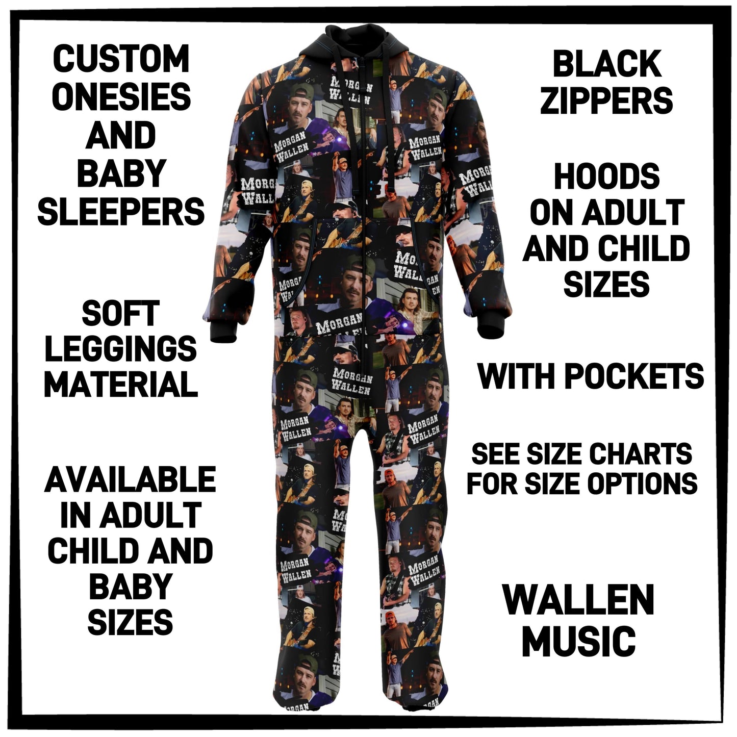 ON1S - Wallen Music Adult/Child Onesie/Baby Sleeper - Preorder ETA: Early Nov