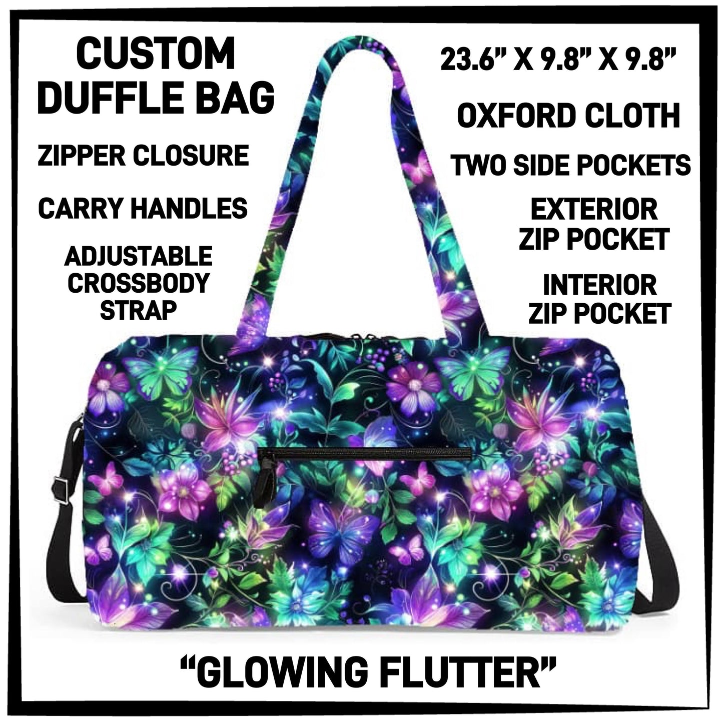 DF2B - Glowing Flutter Duffel Bag - Preorder ETA: Early Nov