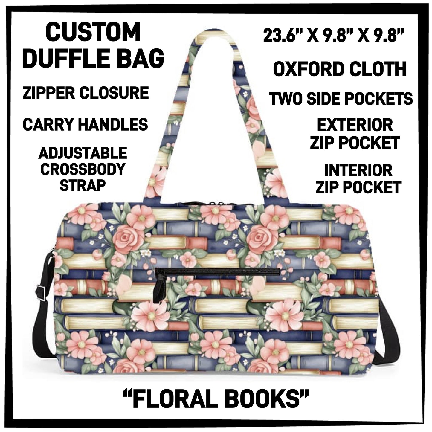 DF2B - Floral Books Duffel Bag - Preorder ETA: Early Nov