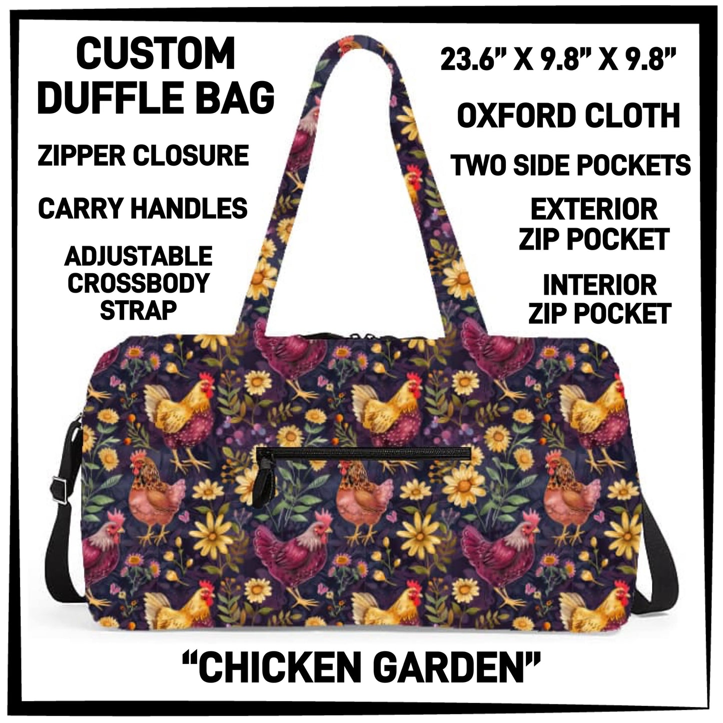 DF2B - Chicken Garden Duffel Bag - Preorder ETA: Early Nov