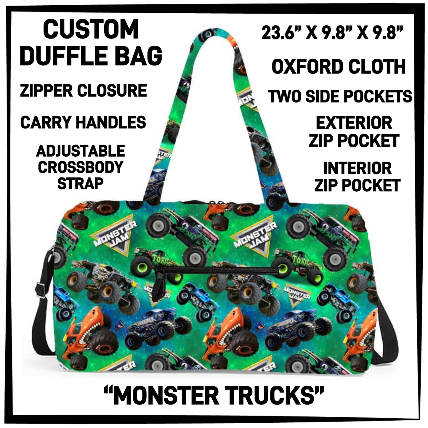 DF2B - Monster Trucks Duffel Bag - Preorder ETA: Early Nov