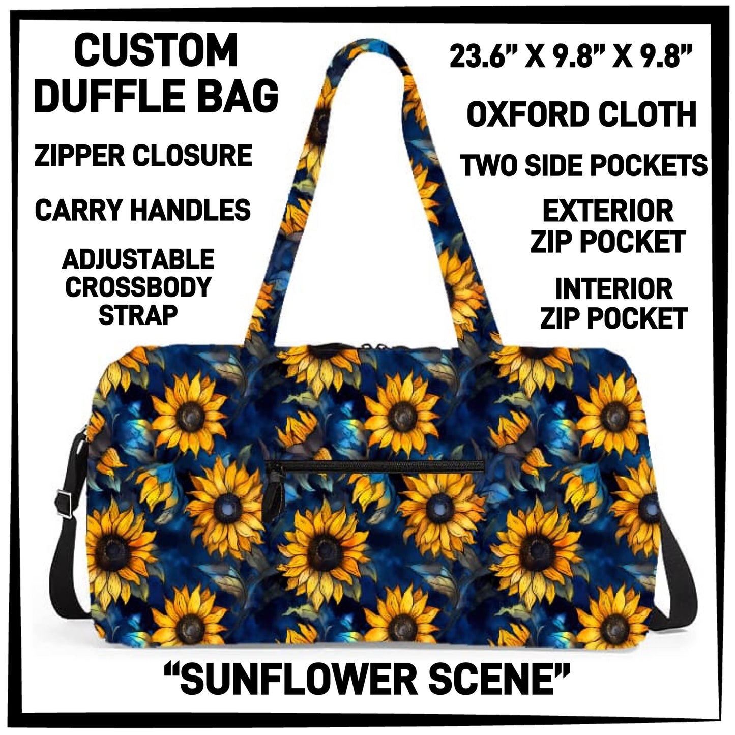 DF2B - Sunflower Scene Duffel Bag - Preorder ETA: Early Nov