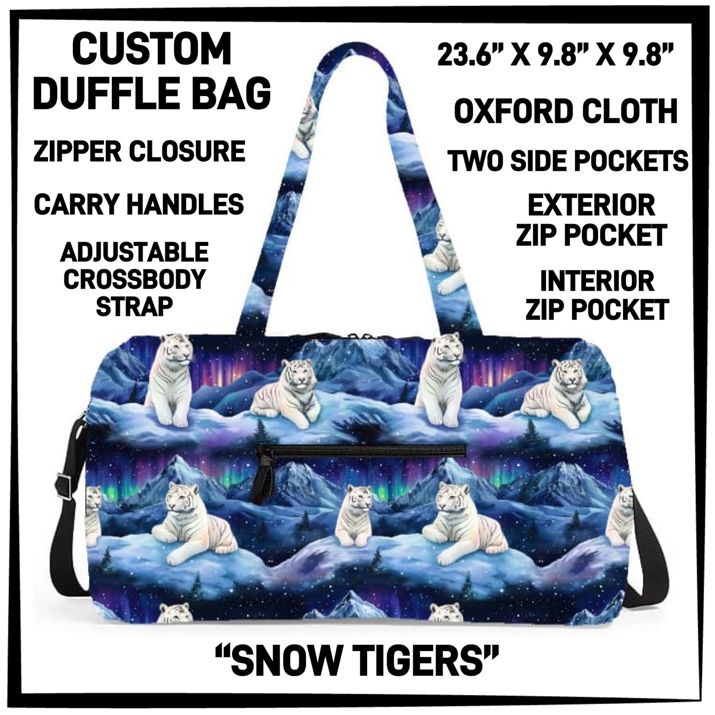 DF2B - Snow Tigers Duffel Bag - Preorder ETA: Early Nov