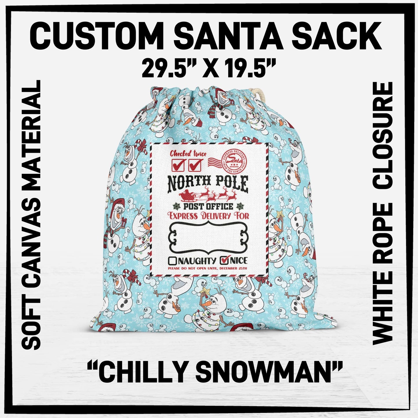 S3SK - Chilly Snowman Santa Sack - Preorder ETA: Early Nov