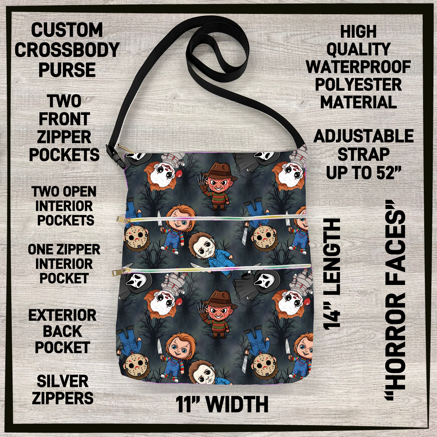 C5BU - Horror Faces Crossbody Purse - Preorder Closing 3/24 ETA: Late June