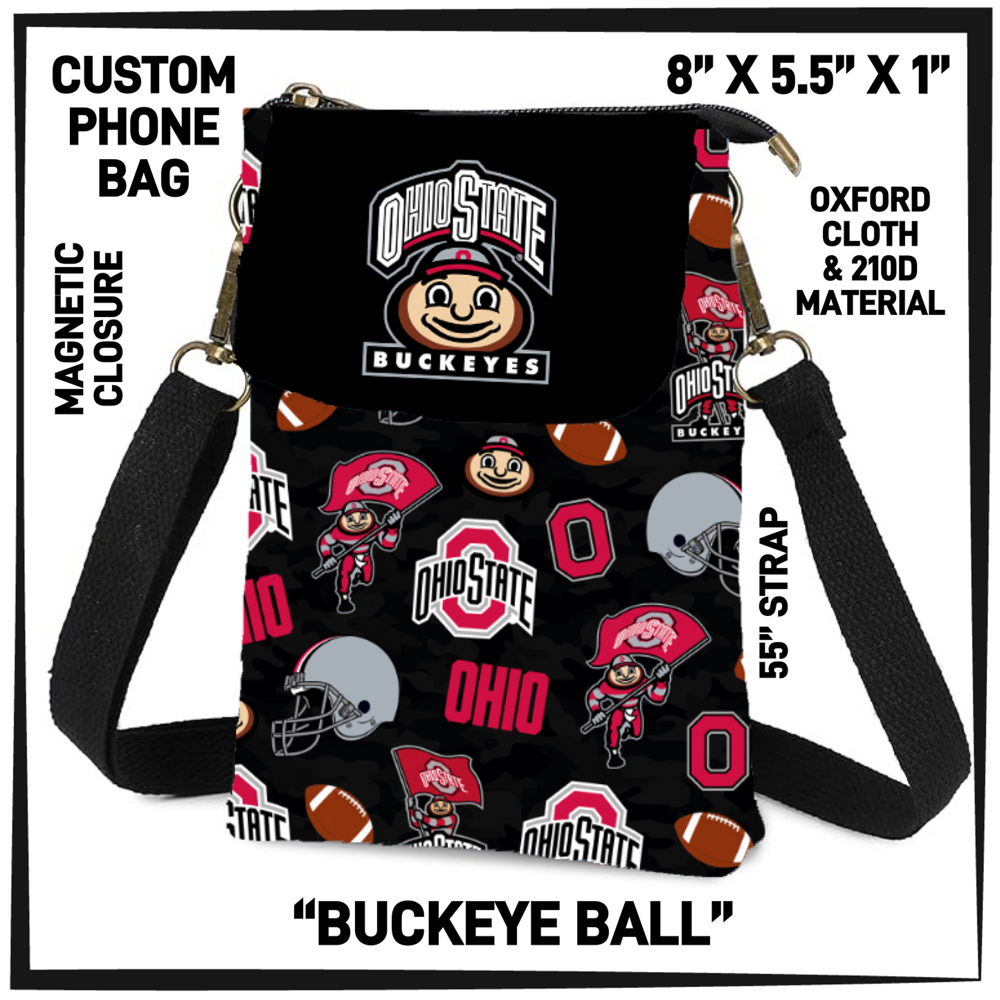P8BG - Buckeye Ball Phone Bag - Preorder Closing 3/31 ETA: Late May