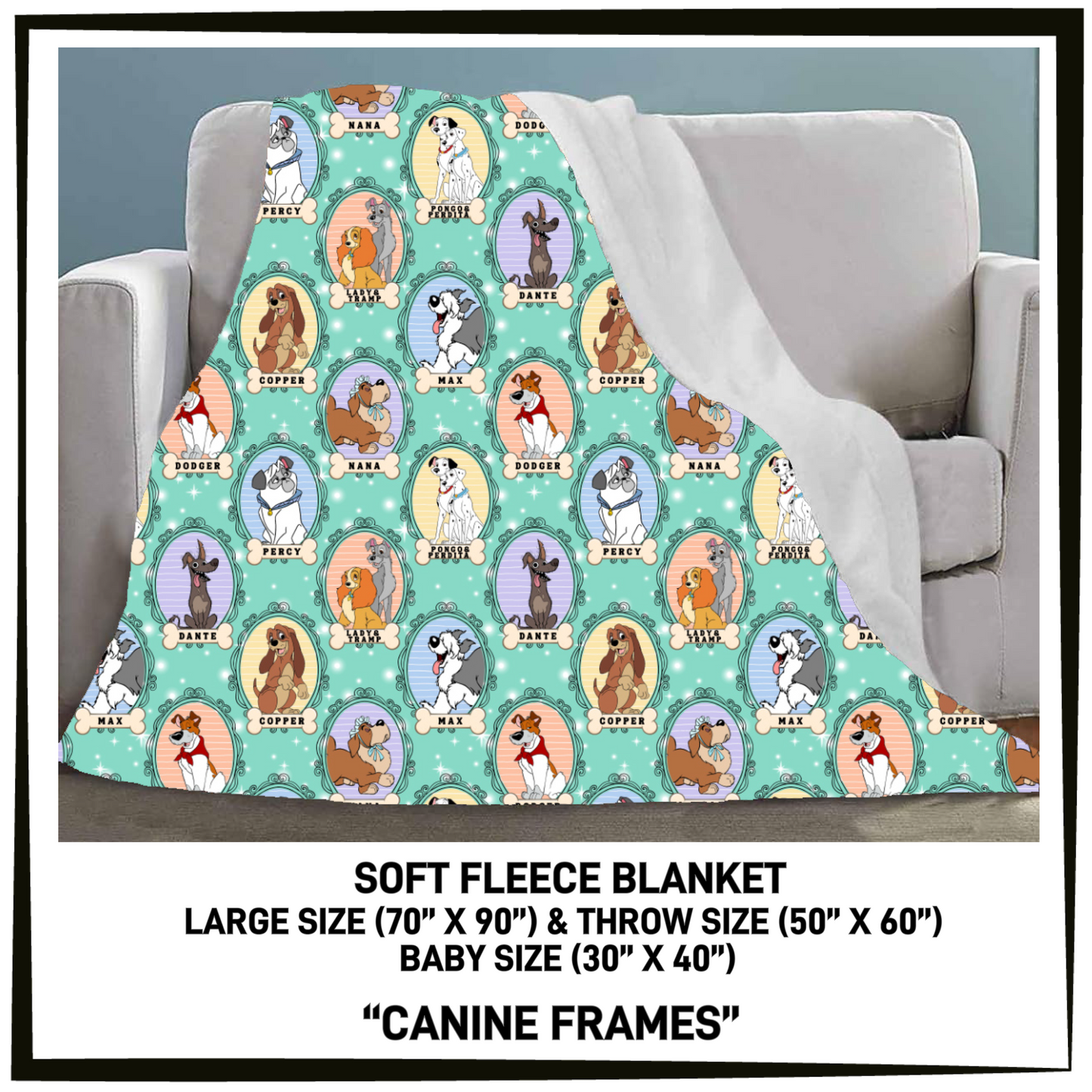 FC7B - Canine Frames Fleece Blanket - Preorder Closing 8/26 ETA: Late Oct
