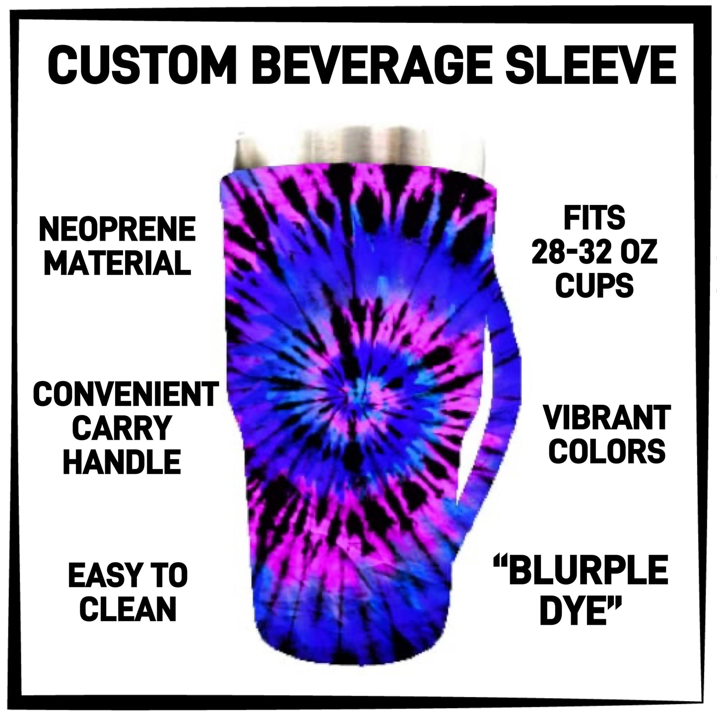 B2VG - Blurple Dye 28-32oz Beverage Sleeves - Preorder Closing 12/4 ETA: Mid-Jan