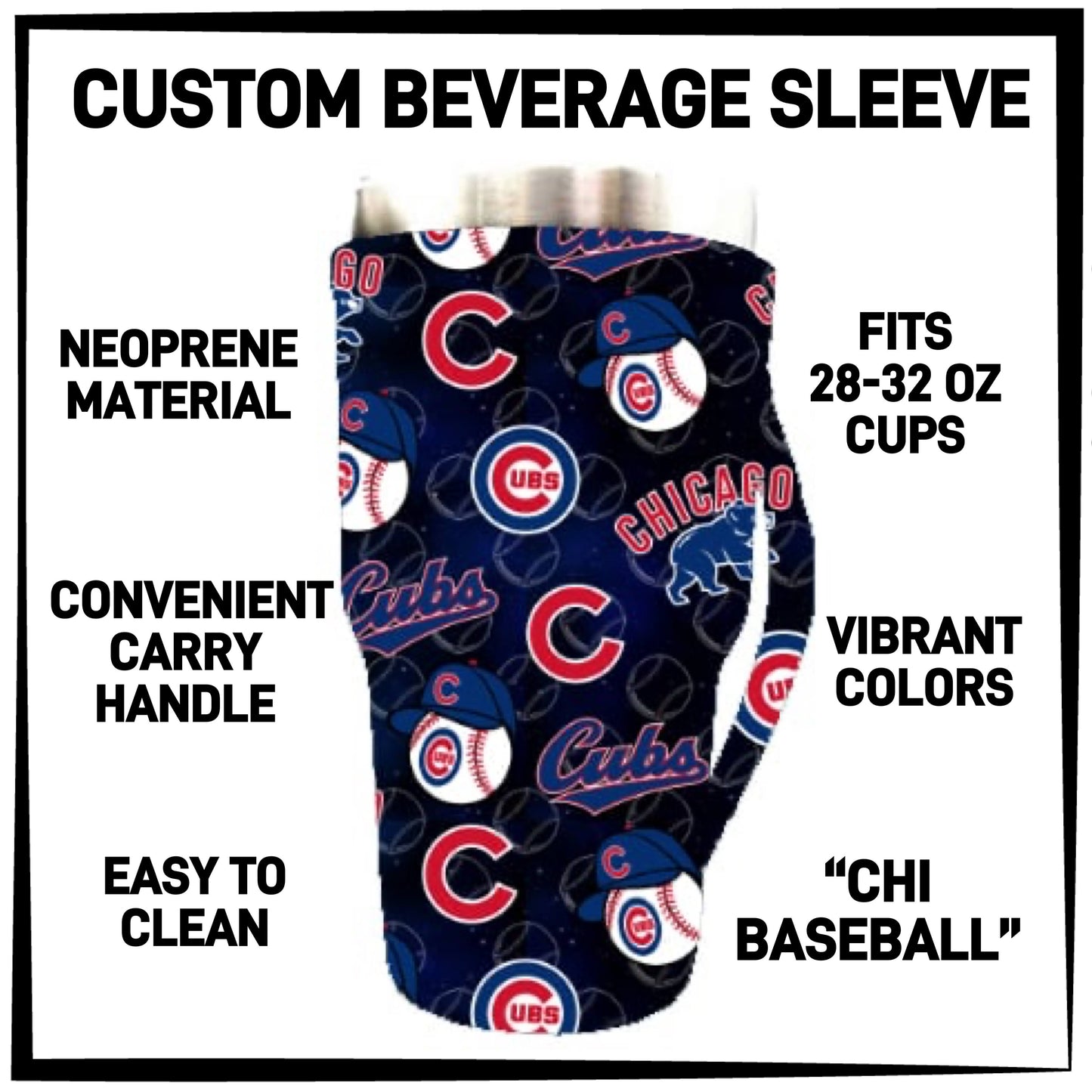 B2VG - Chi Baseball 28-32oz Beverage Sleeves - Preorder Closing 12/4 ETA: Mid-Jan