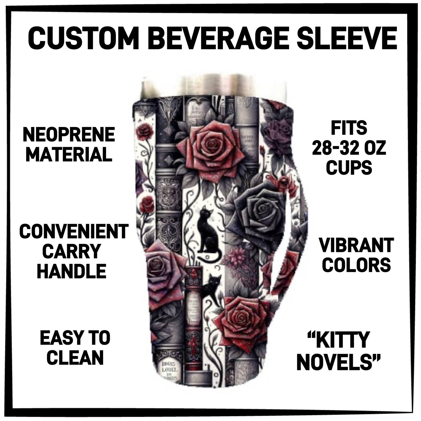 B2VG - Kitty Novels 28-32oz Beverage Sleeves - Preorder Closing 12/4 ETA: Mid-Jan