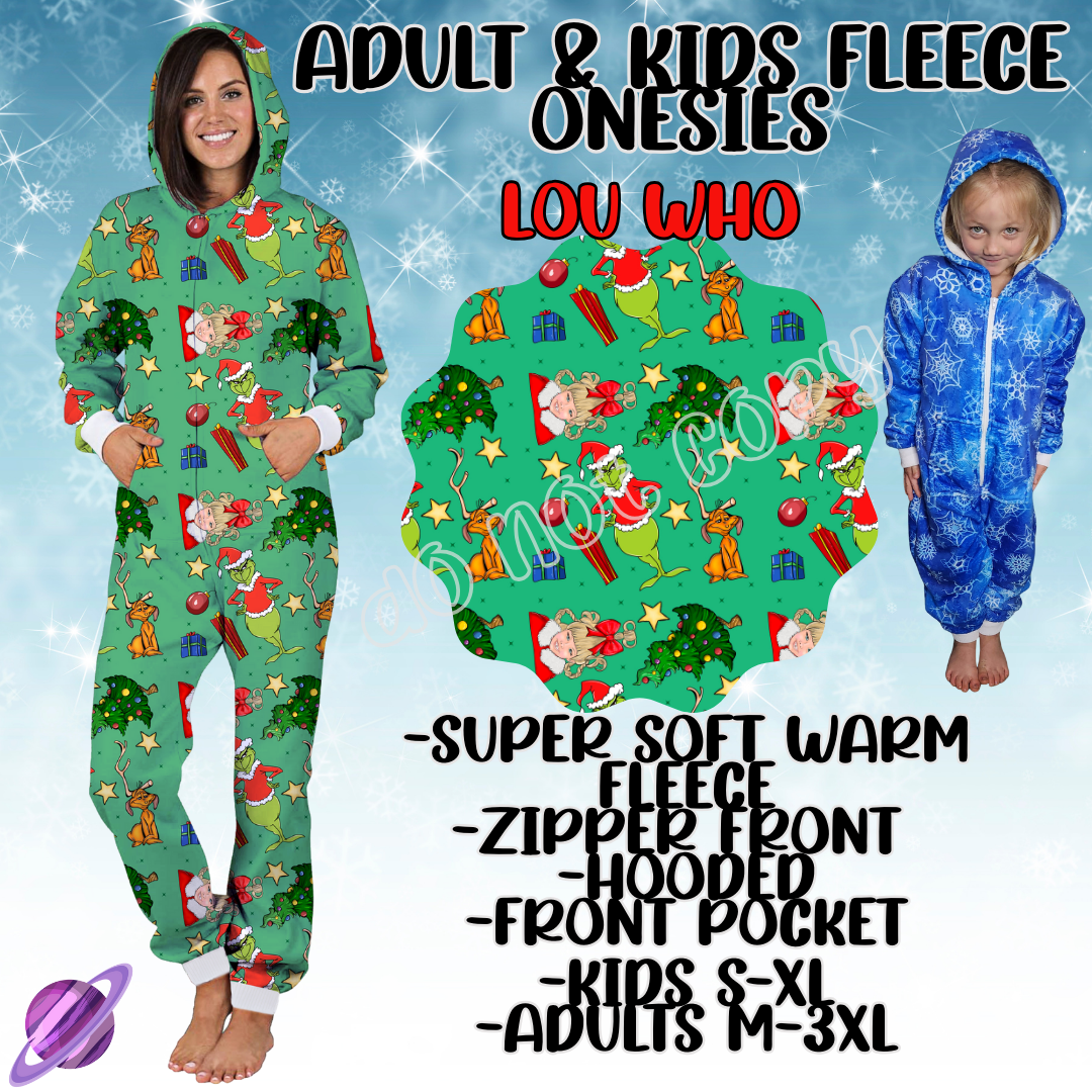 LOU WHO - ADULT & KIDS FLEECE ONESIES CLOSING 9/28