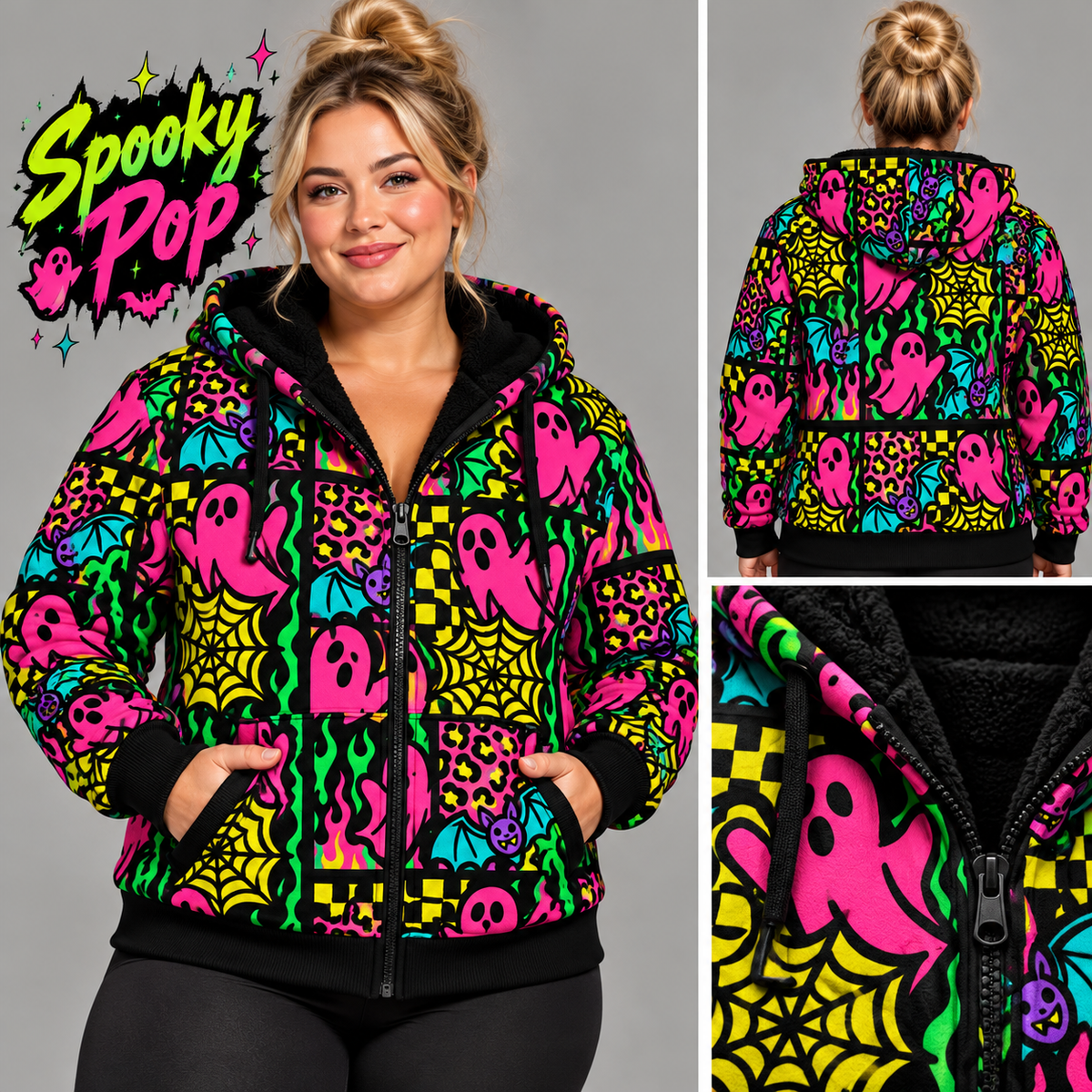 Spooky Pop-FLEECE LINED HOODED JACKET-PREORDER CLOSING 11/9