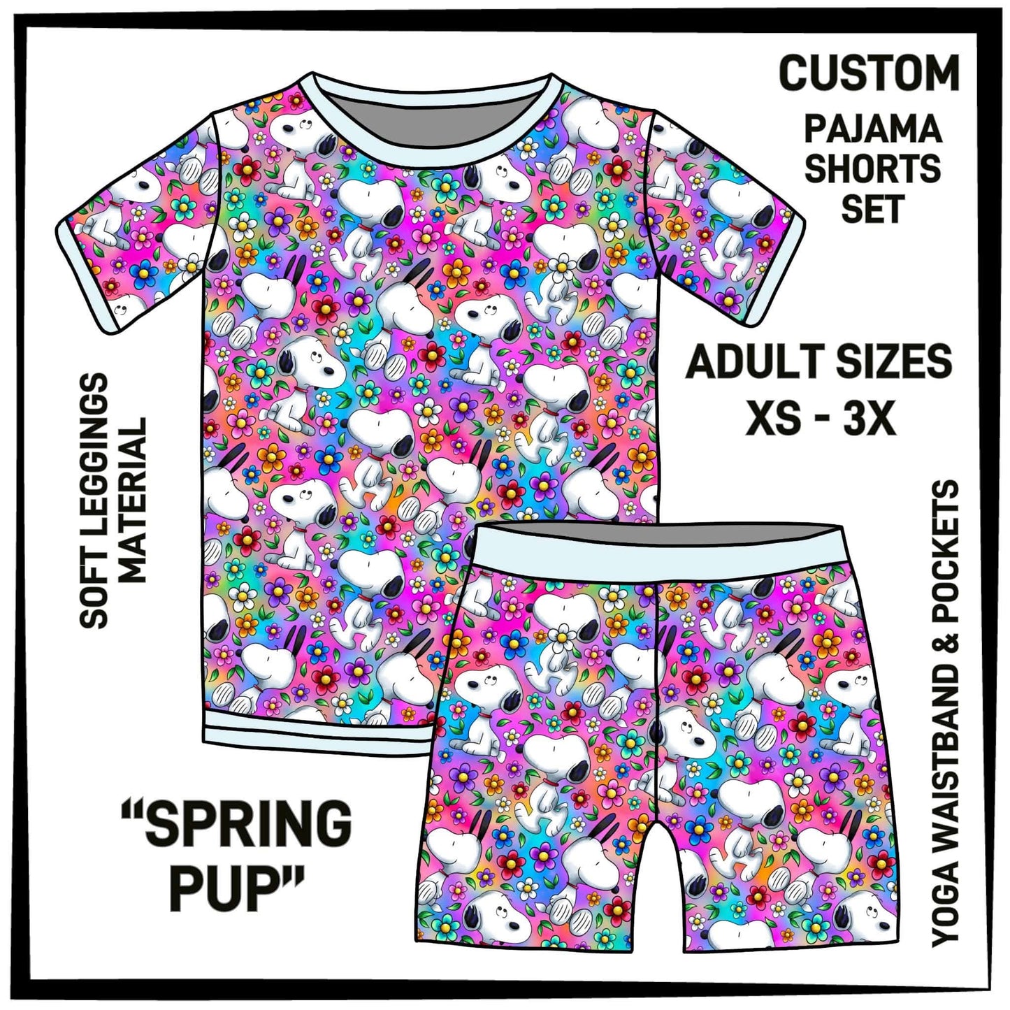 PS1S - Spring Pup Pajamas Top & Shorts Set - Preorder Closing 7/1 ETA: Late Aug