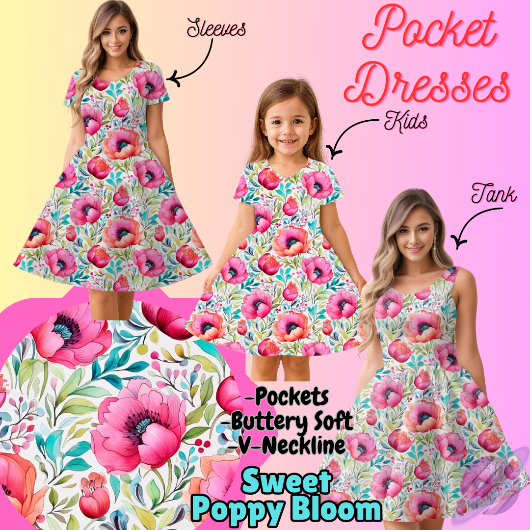 SWEET POPPY BLOOM-POCKET DRESS PREORDER-CLOSING 3/16