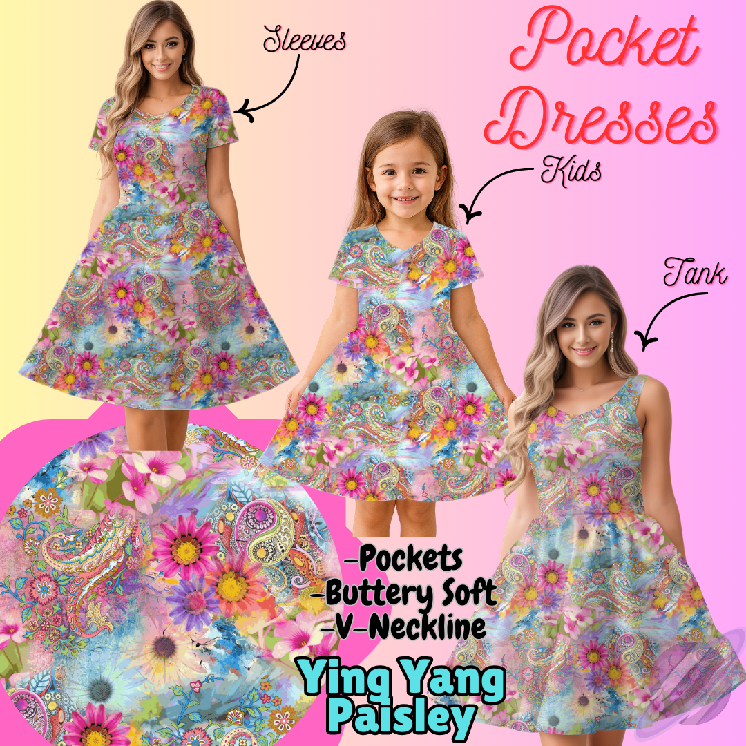 YING YANG PAISLEY-POCKET DRESS PREORDER-CLOSING 3/16