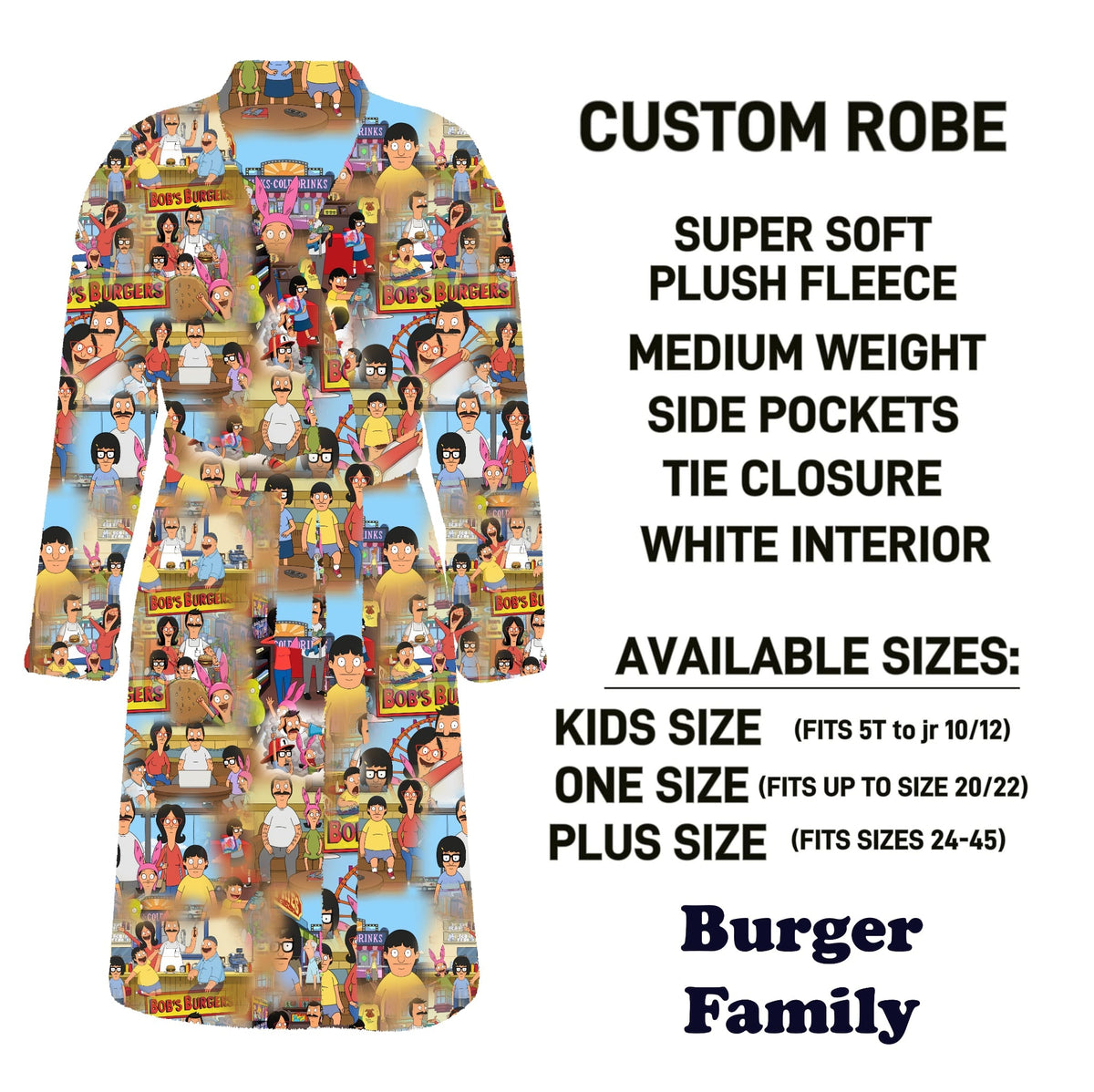 CU4R - Burger Family Robe - Preorder Due 10/14 ETA: Mid-Dec