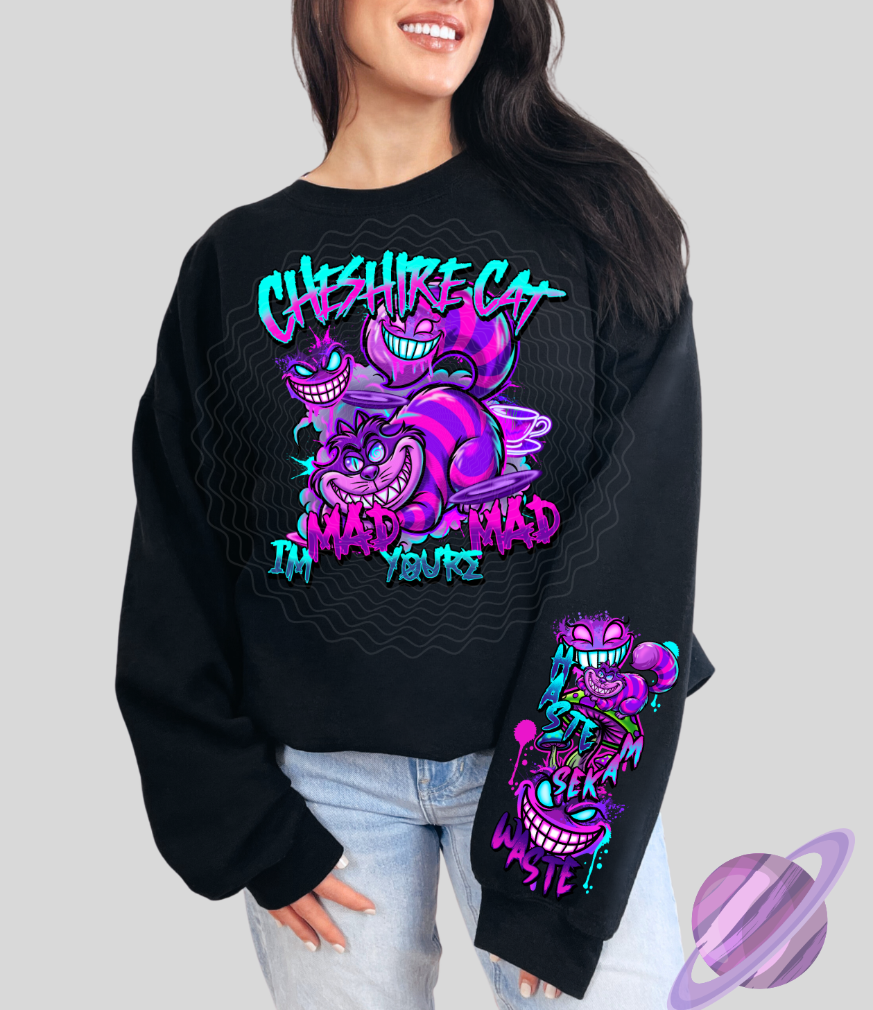 CHES CAT SWEATSHIRT W/ SLEEVE PRINT