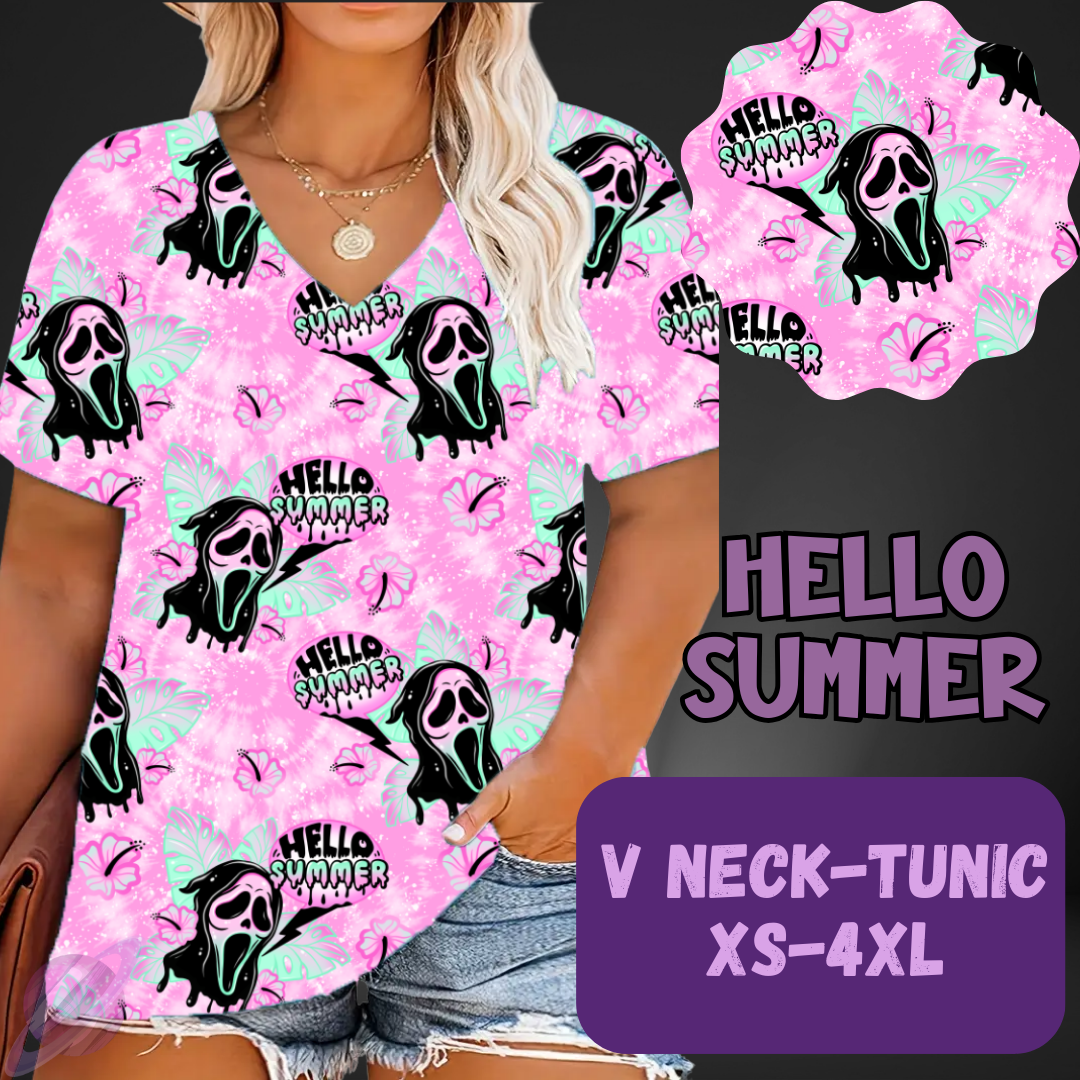 HELLO SUMMER - V-NECK TUNIC - PATTERN PANEL & TOPS PREORDER CLOSING 5/23