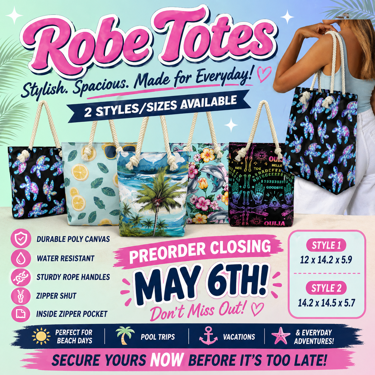 LEOPARD ROSE-ROPE TOTE PREORDER CLOSING 5/6