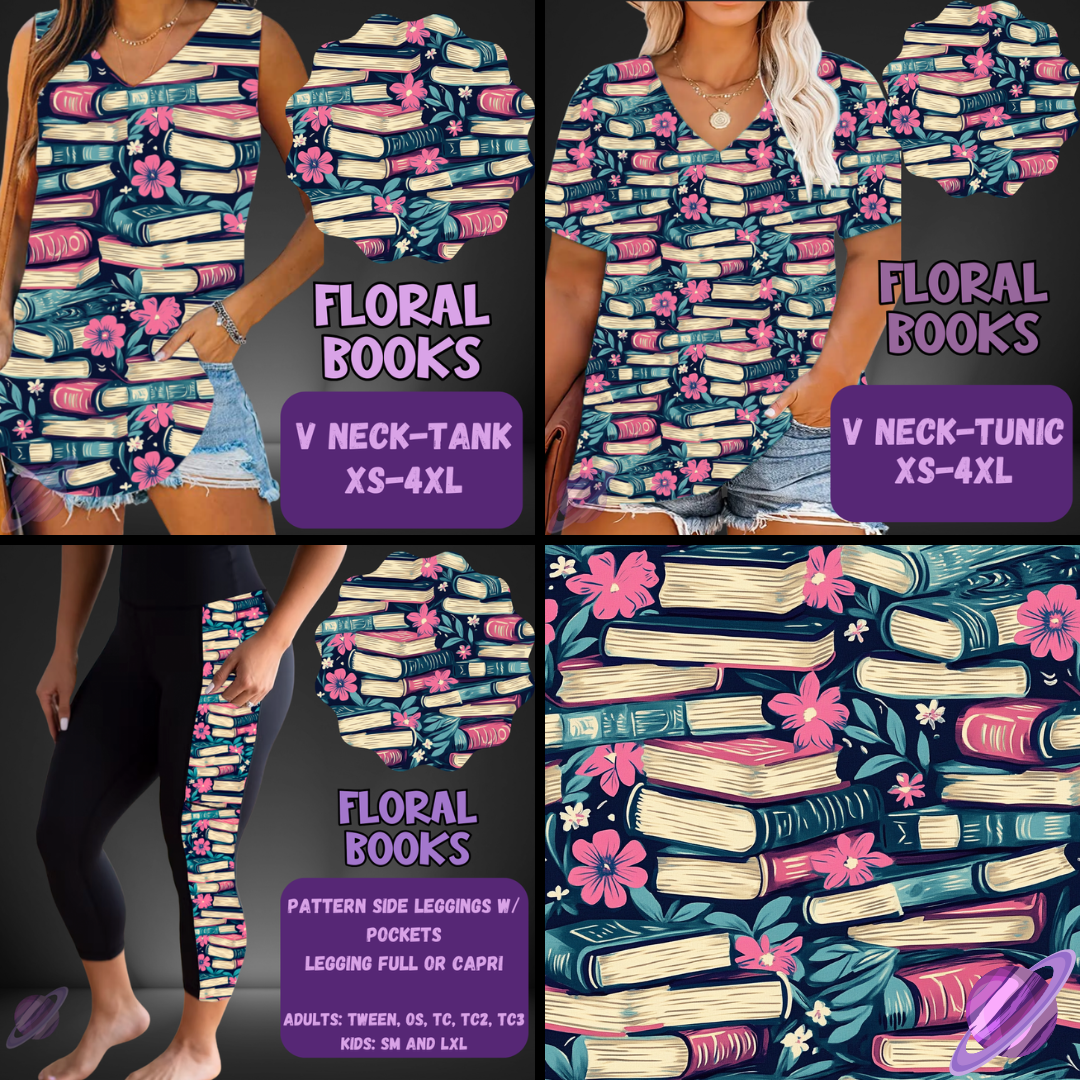 FLORAL BOOKS-PATTERN PANEL OUTFIT RUN-SOFT CLOSE 7/10 HARD CLOSE 7/12