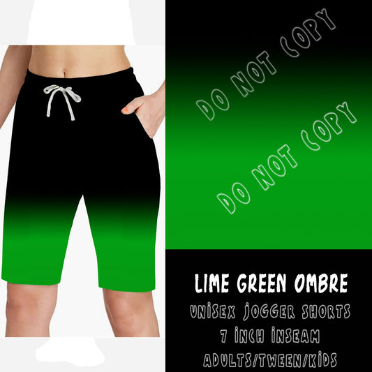 LIME GREEN - OMBRE RE-RUN - POCKET JOGGER SHORTS PREORDER CLOSING 3/10- ETA APRIL