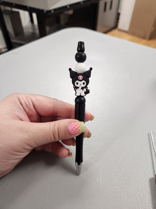 Bad Kitty Silicone Beaded Pen or Keychain