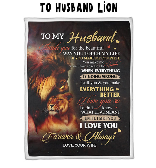 To Husband Lion - Letter Sherpa Blankets- Preorder Closing 9/18- ETA Mid/End Nov