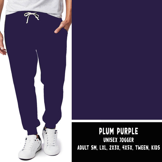 FALL SOLIDS RUN-PLUM PURPLE JOGGERS-PREORDER CLOSING 11/15-ETA JAN