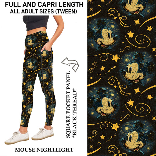 S3PJ - Mouse Nightlight Capris/Leggings with Square Pocket Panel - Preorder Due 10/28 ETA: Late Dec
