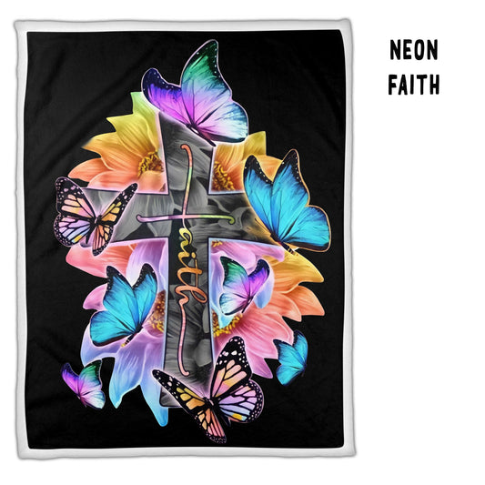 NEON FAITH - MINKY SHERPA THROW 5-PREORDER CLOSING 10/1 ETA DEC