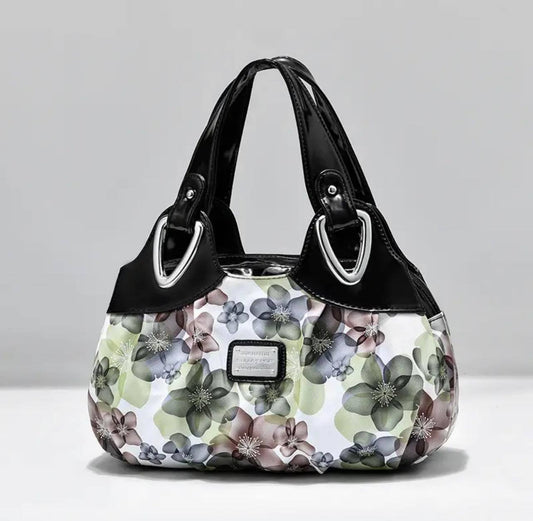 Floral Purse with Black Contrast