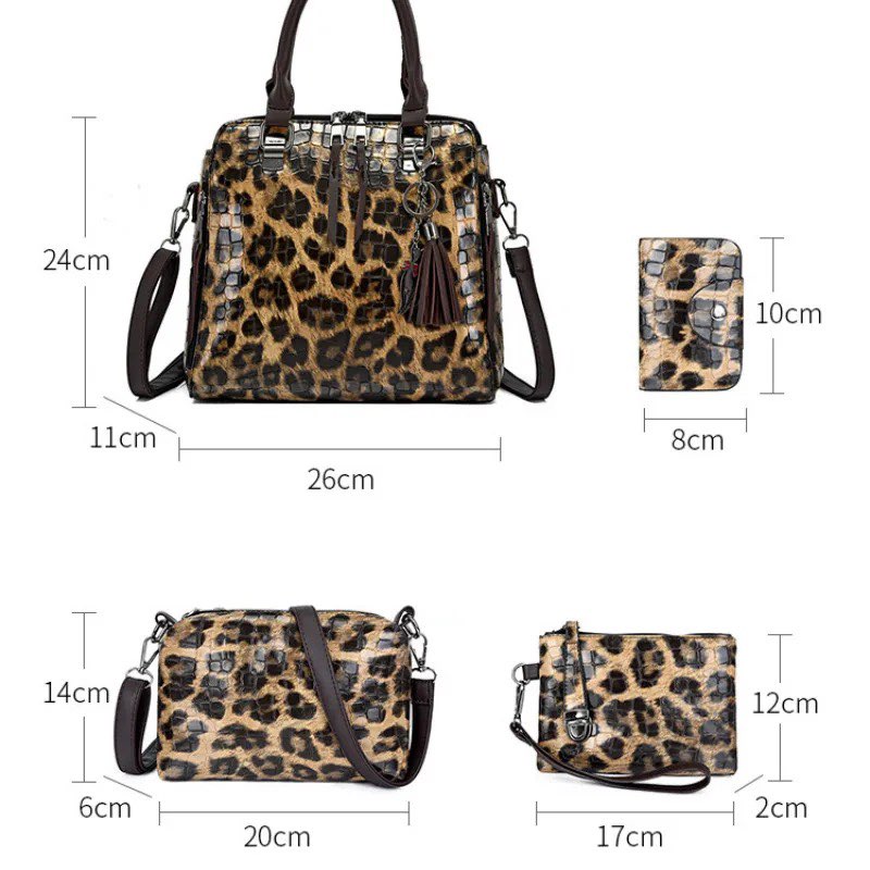 Animal Printed 4 PC Bag Set