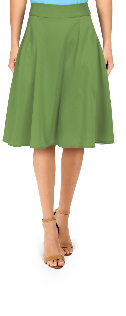 FALL SOLIDS RUN-MILITARY GREEN SWING SKIRT-PREORDER CLOSING 11/15-ETA JAN