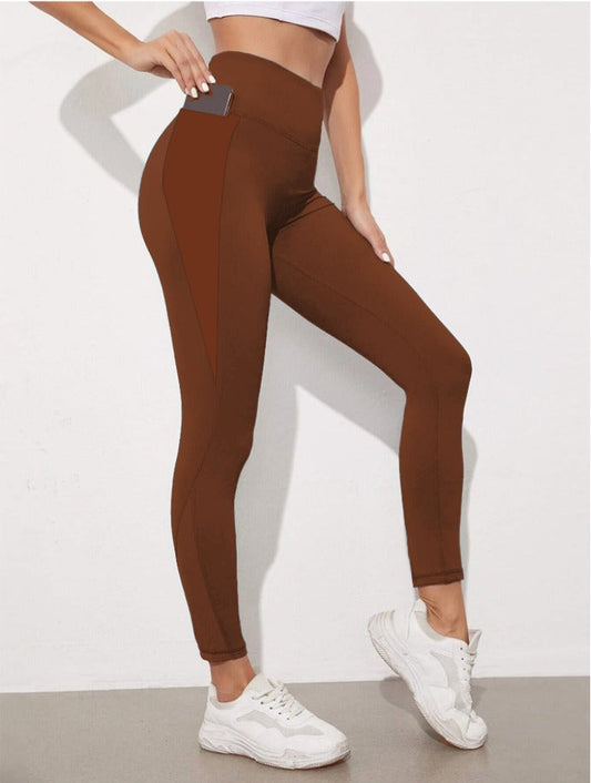 FALL SOLIDS RUN-CHESTNUT PANEL POCKET LEGGINGS-PREORDER CLOSING 11/15-ETA JAN