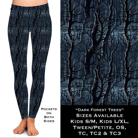 Dark Forrest Trees Leggings with Pockets