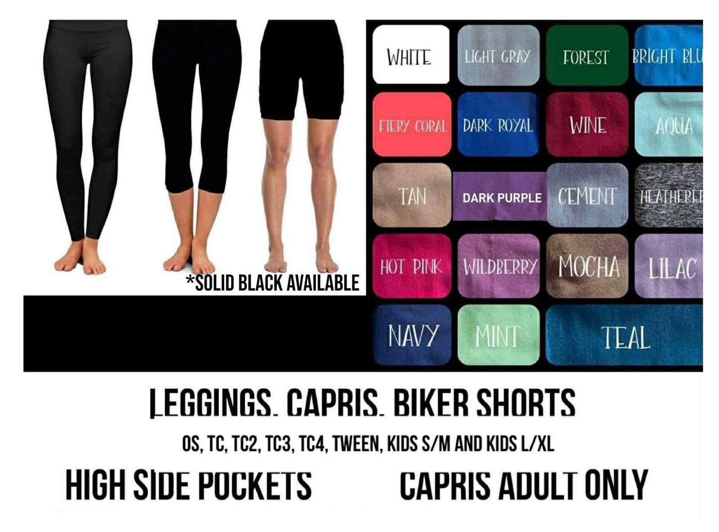 SL6S - Solid Colors Capris With Pockets - Preorder Closing 5/28 ETA: Late July