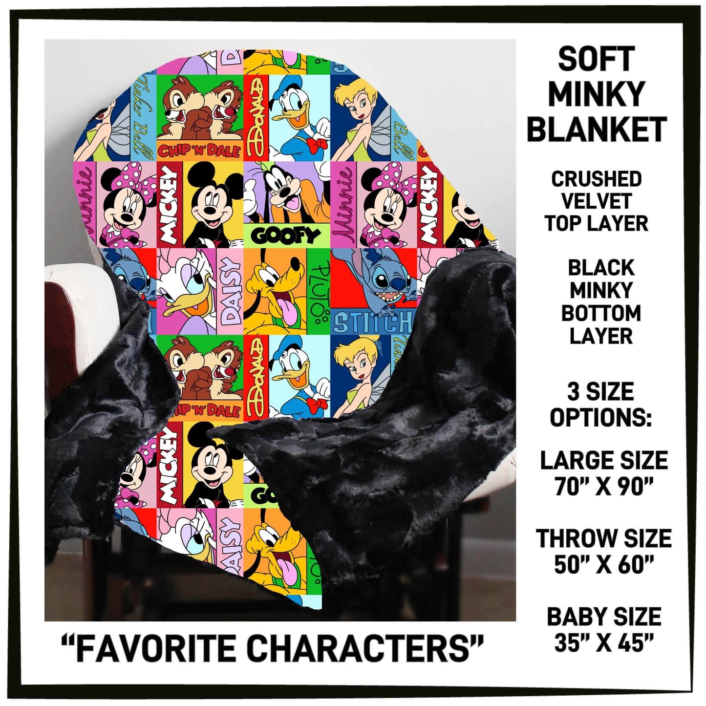MI8B - Favorite Characters Minky Blanket - Preorder Closing 7/15 ETA: Late Sept