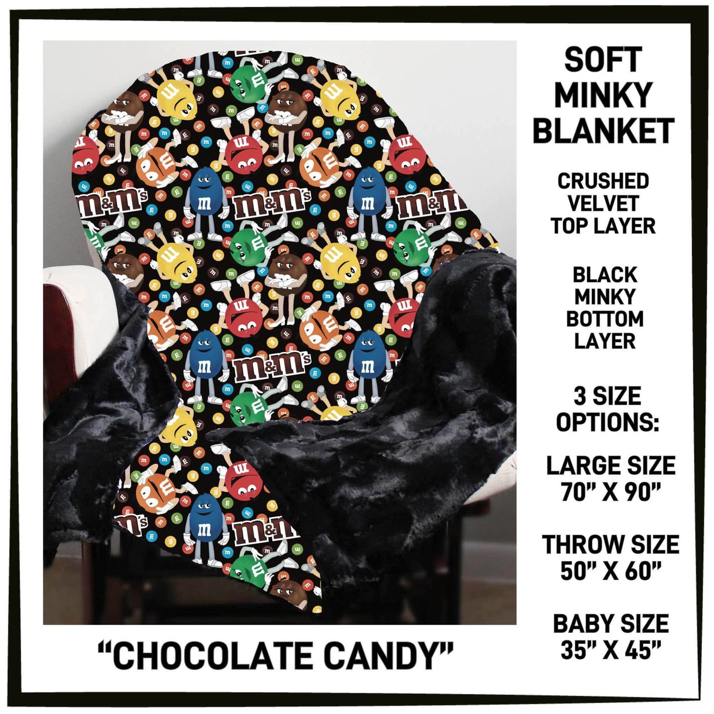 MI8B - Chocolate Candy Minky Blanket - Preorder Closing 7/15 ETA: Late Sept