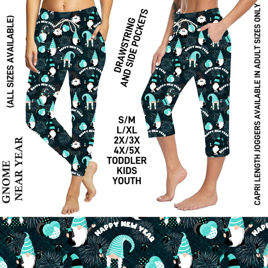 S3PJ - Gnome New Year Full Jogger/Capri Lounger with Pockets - Preorder Due 10/28 ETA: Late Dec
