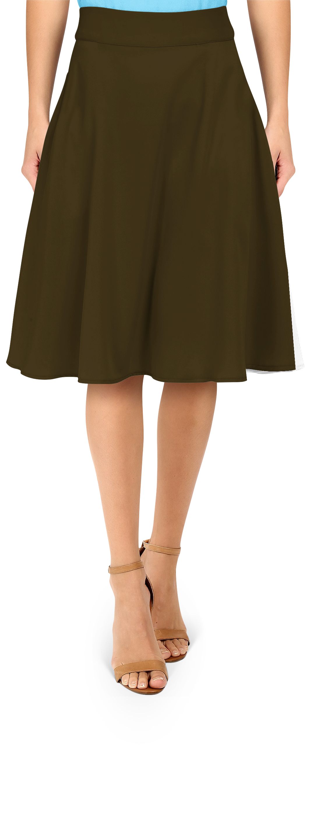 FALL SOLIDS RUN-COFFEE BROWN SWING SKIRT-PREORDER CLOSING 11/15-ETA JAN